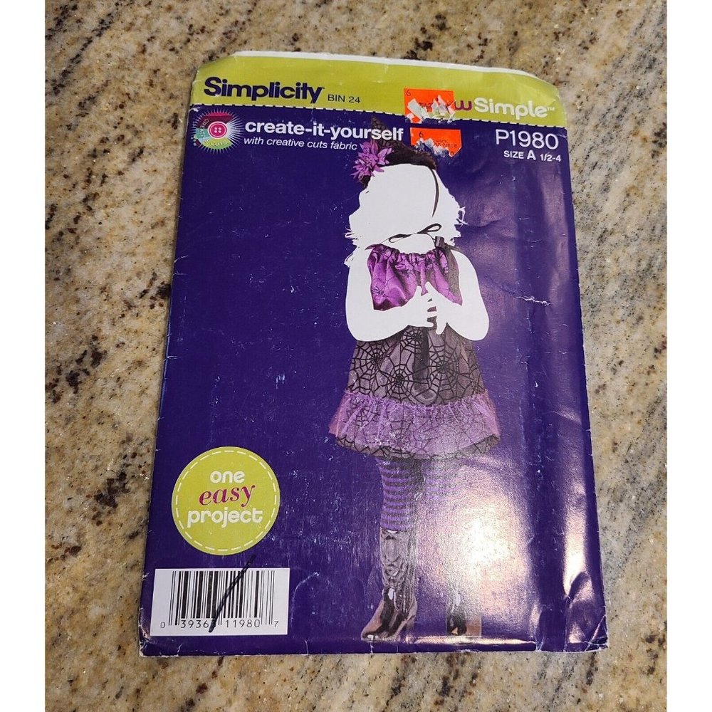Simplicity Sewing Pattern P1980 Girls Halloween Costume Dress Sew Simple Toddler